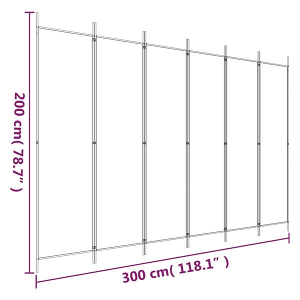 Grote foto vidaxl kamerscherm met 6 panelen 300x200 cm stof antracietkleurig huis en inrichting overige huis en inrichting