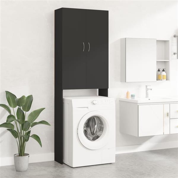 Grote foto vidaxl wasmachinekast 64x25 5x190 cm zwart witgoed en apparatuur wasmachines