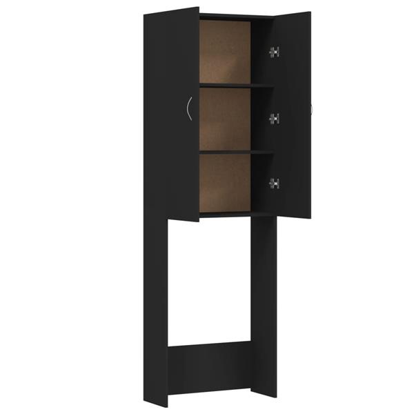 Grote foto vidaxl wasmachinekast 64x25 5x190 cm zwart witgoed en apparatuur wasmachines