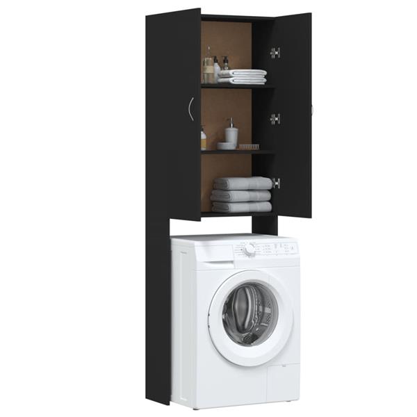 Grote foto vidaxl wasmachinekast 64x25 5x190 cm zwart witgoed en apparatuur wasmachines