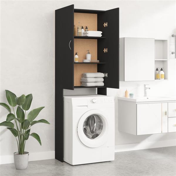 Grote foto vidaxl wasmachinekast 64x25 5x190 cm zwart witgoed en apparatuur wasmachines
