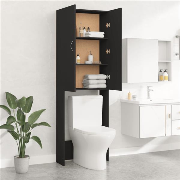 Grote foto vidaxl wasmachinekast 64x25 5x190 cm zwart witgoed en apparatuur wasmachines