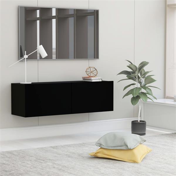 Grote foto vidaxl tv meubel 100x30x30 cm bewerkt hout zwart huis en inrichting overige