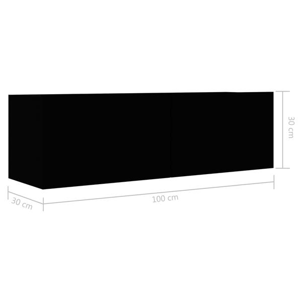 Grote foto vidaxl tv meubel 100x30x30 cm bewerkt hout zwart huis en inrichting overige