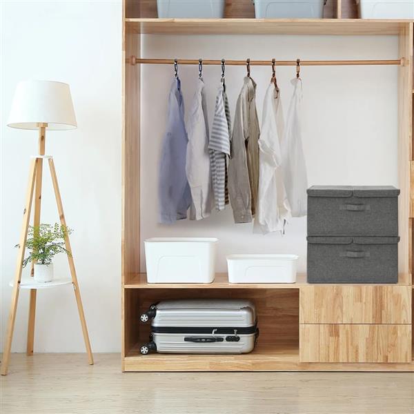 Grote foto vidaxl opbergboxen 2 st 50x30x25 cm stof antracietkleurig doe het zelf en verbouw materialen en producten