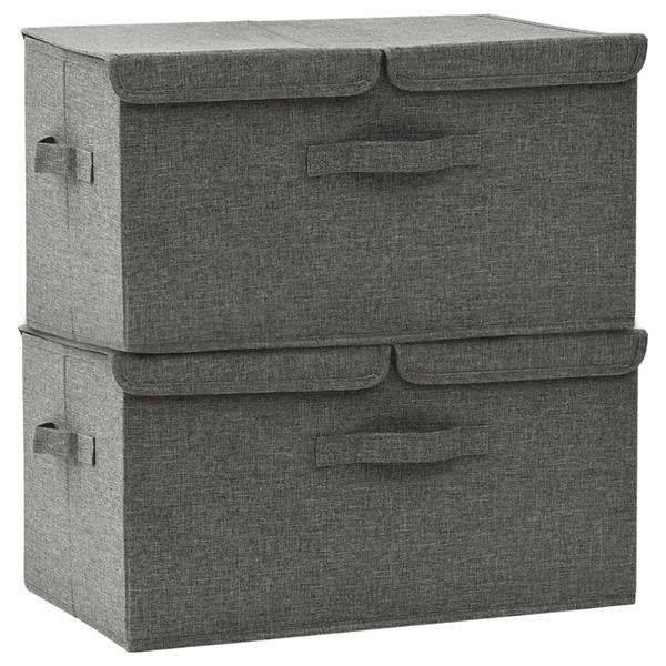 Grote foto vidaxl opbergboxen 2 st 50x30x25 cm stof antracietkleurig doe het zelf en verbouw materialen en producten