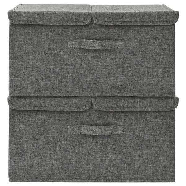 Grote foto vidaxl opbergboxen 2 st 50x30x25 cm stof antracietkleurig doe het zelf en verbouw materialen en producten