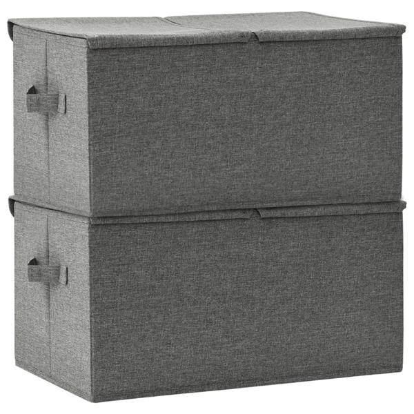 Grote foto vidaxl opbergboxen 2 st 50x30x25 cm stof antracietkleurig doe het zelf en verbouw materialen en producten