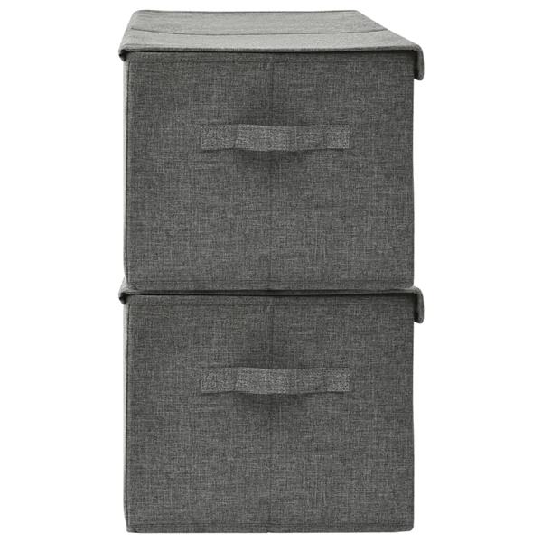 Grote foto vidaxl opbergboxen 2 st 50x30x25 cm stof antracietkleurig doe het zelf en verbouw materialen en producten