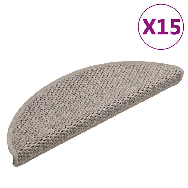 Grote foto vidaxl trapmatten zelfklevend 15 st sisal look 56x17x3cm zilverkleurig huis en inrichting overige huis en inrichting