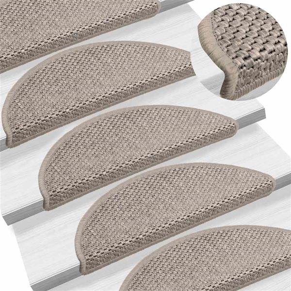 Grote foto vidaxl trapmatten zelfklevend 15 st sisal look 56x17x3cm zilverkleurig huis en inrichting overige huis en inrichting