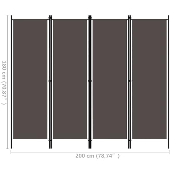 Grote foto vidaxl kamerscherm met 4 panelen 200x180 cm antraciet huis en inrichting overige huis en inrichting