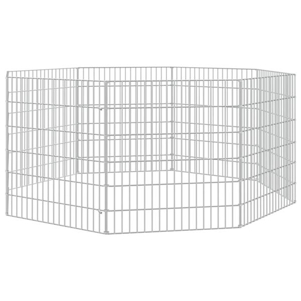 Grote foto vidaxl dierenverblijf 8 panelen 54x60 cm gegalvaniseerd ijzer dieren en toebehoren hokken en kooien