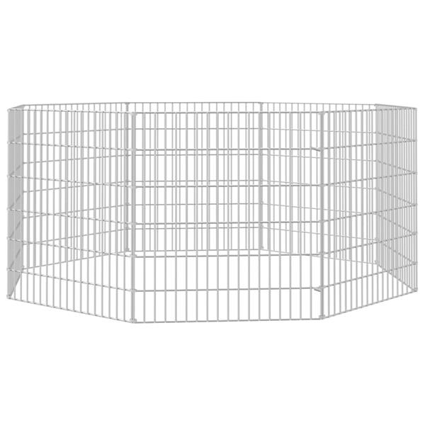 Grote foto vidaxl dierenverblijf 8 panelen 54x60 cm gegalvaniseerd ijzer dieren en toebehoren hokken en kooien