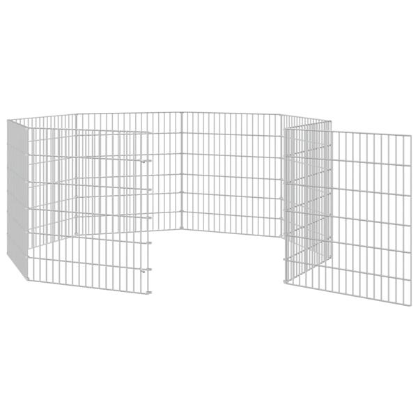 Grote foto vidaxl dierenverblijf 8 panelen 54x60 cm gegalvaniseerd ijzer dieren en toebehoren hokken en kooien