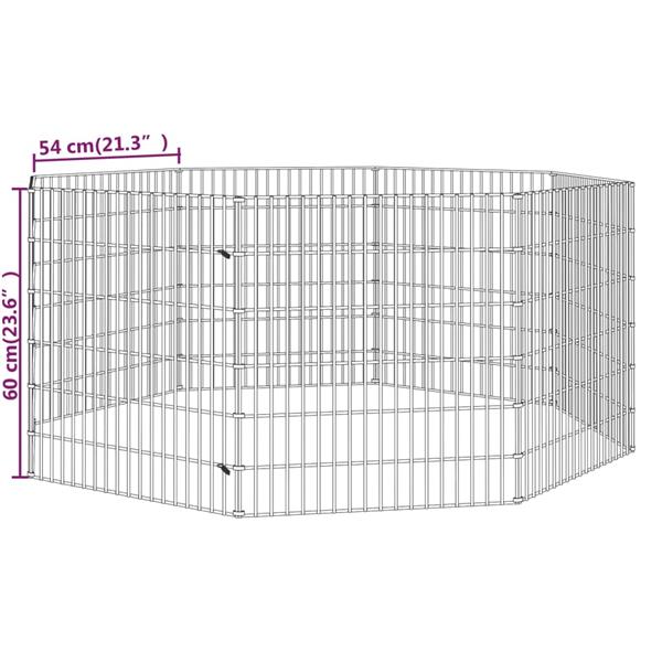Grote foto vidaxl dierenverblijf 8 panelen 54x60 cm gegalvaniseerd ijzer dieren en toebehoren hokken en kooien