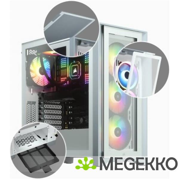 Grote foto corsair icue 4000x rgb tempered glass white computers en software behuizingen en kasten