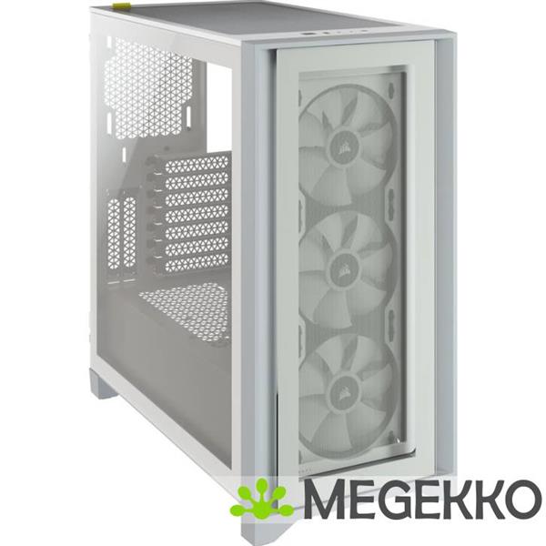 Grote foto corsair icue 4000x rgb tempered glass white computers en software behuizingen en kasten