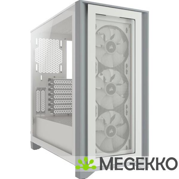 Grote foto corsair icue 4000x rgb tempered glass white computers en software behuizingen en kasten