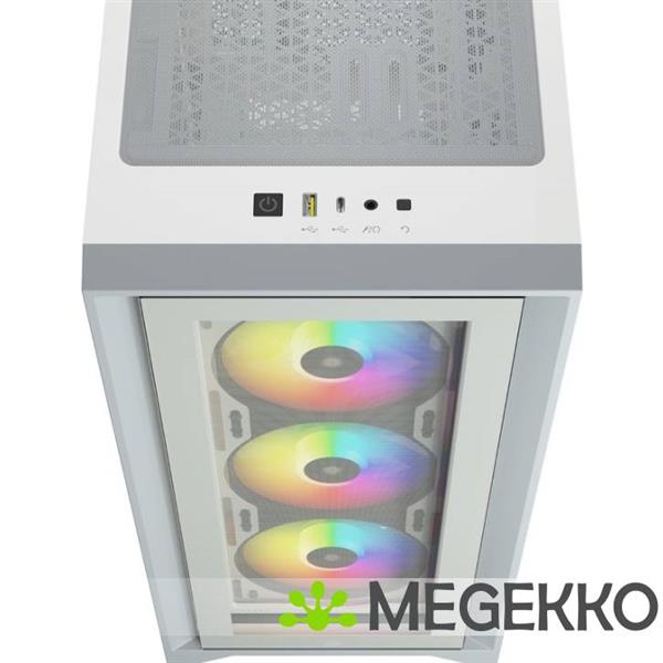 Grote foto corsair icue 4000x rgb tempered glass white computers en software behuizingen en kasten