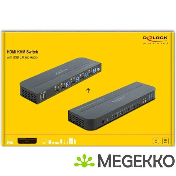 Grote foto delock 11483 hdmi kvm switch 4k 60 hz met usb 3.0 en audio computers en software overige computers en software