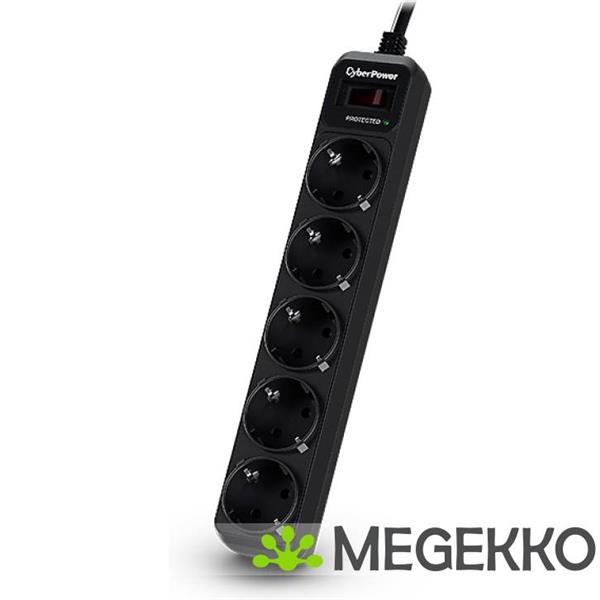 Grote foto cyberpower b0520sc0 de overspanningsbeveiliging 5 ac uitgang en 200 250 v zwart 1 8 m computers en software netwerkkaarten routers en switches
