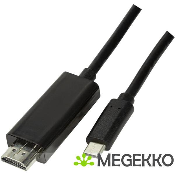 Grote foto logilink ua0329 kabeladapter verloopstukje usb type c hdmi zwart computers en software overige computers en software