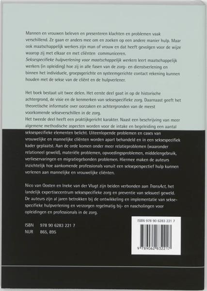 Grote foto seksespecifieke hulpverlening voor maatschappelijk werkers boeken politiek en maatschappij
