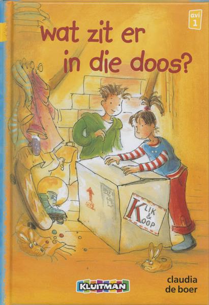 Grote foto wat zit er in die doos klavertje een serie boeken jeugd 13 jaar en ouder