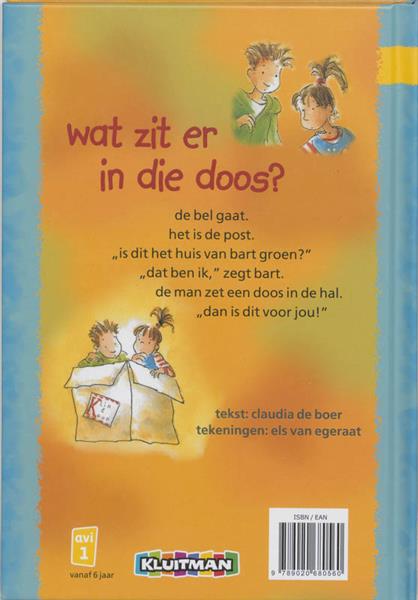 Grote foto wat zit er in die doos klavertje een serie boeken jeugd 13 jaar en ouder