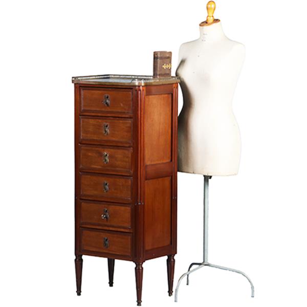 Grote foto smalle hoge franse ladekast louis seize stijl ca 1890 no.300225 antiek en kunst stoelen en banken