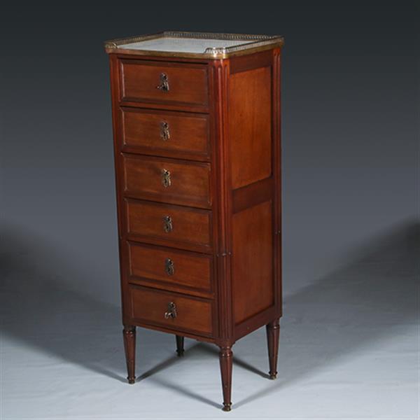 Grote foto smalle hoge franse ladekast louis seize stijl ca 1890 no.300225 antiek en kunst stoelen en banken