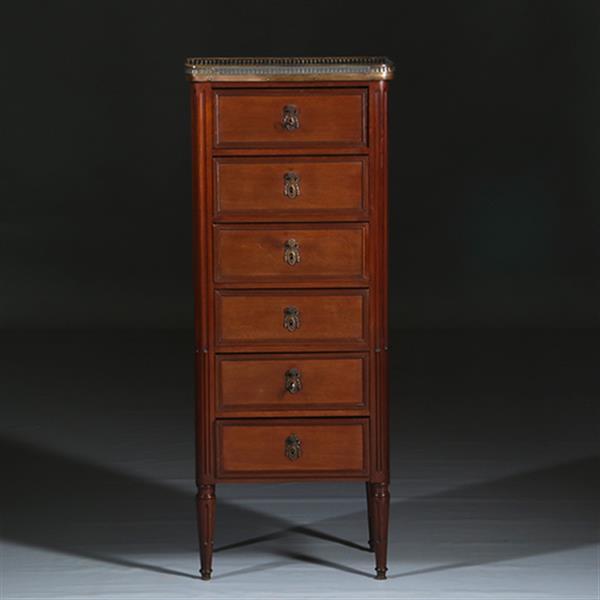Grote foto smalle hoge franse ladekast louis seize stijl ca 1890 no.300225 antiek en kunst stoelen en banken