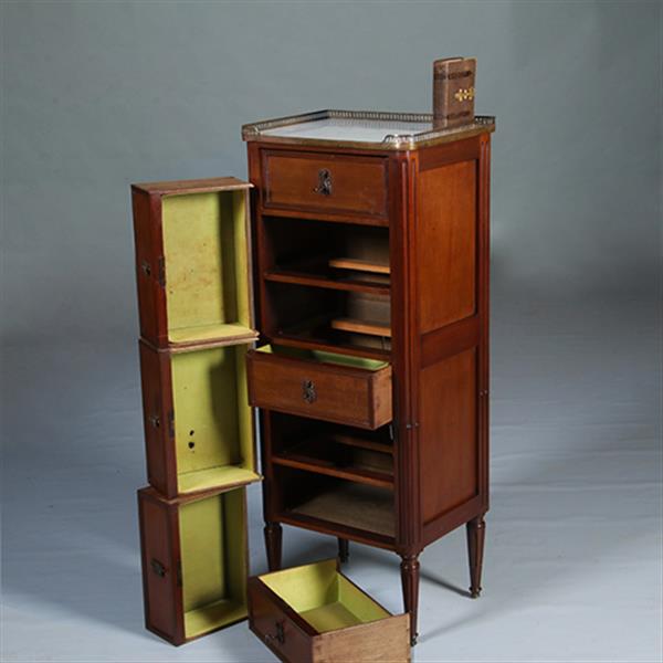 Grote foto smalle hoge franse ladekast louis seize stijl ca 1890 no.300225 antiek en kunst stoelen en banken