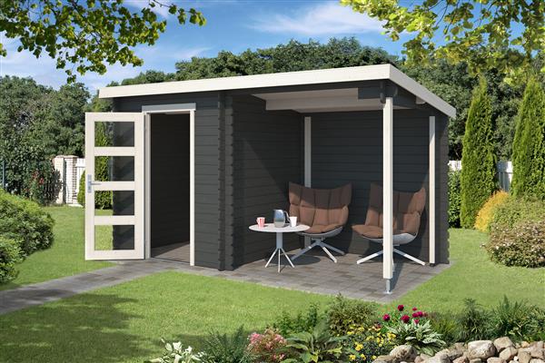 Grote foto blokhut met overkapping jelle 370x175 vuren tuin en terras tuinhuisjes en blokhutten