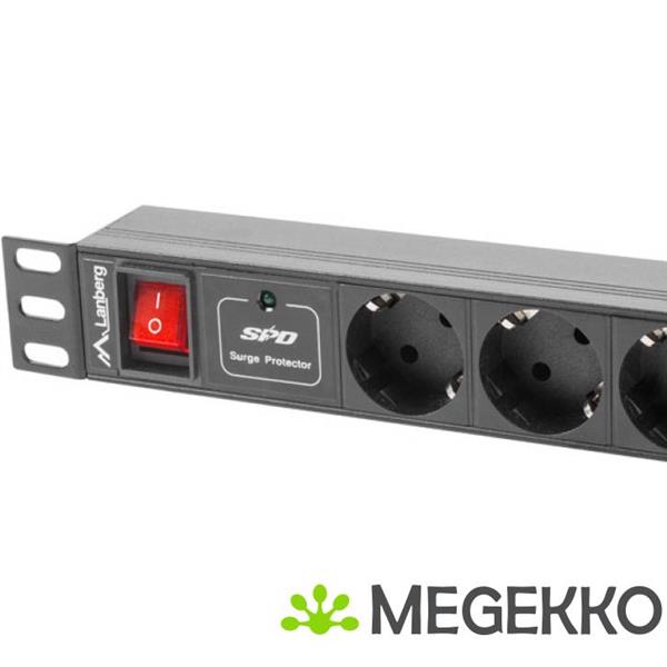Grote foto lanberg pdu 07f 0200 iec bk energiedistributie 7 ac uitgang en 1u zwart computers en software overige