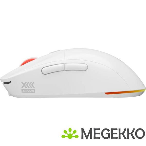 Grote foto genesis nmg 2090 zircon xiii gaming muis ambidextrous rf wireless usb type c wit computers en software overige computers en software