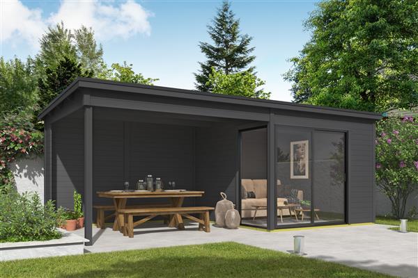 Grote foto blokhut met overkapping julia 295x295 vuren tuin en terras tuinhuisjes en blokhutten