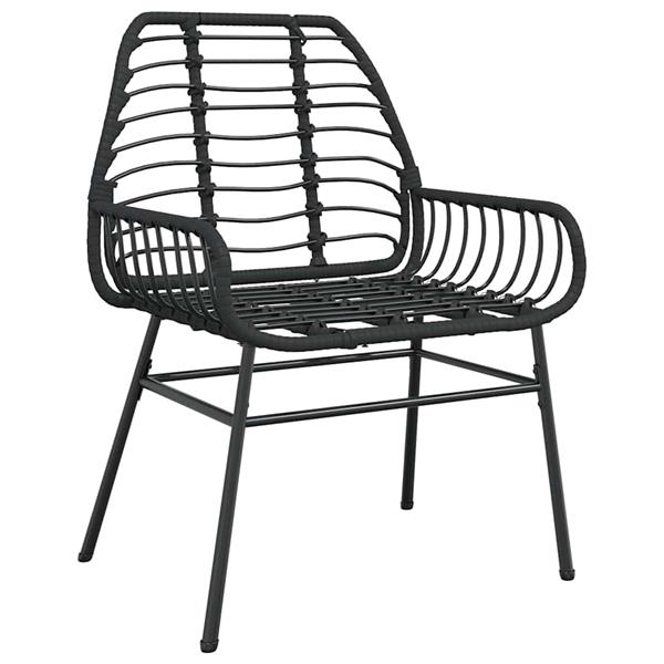 Grote foto vidaxl 7 delige tuinset poly rattan glas zwart tuin en terras tuinmeubelen