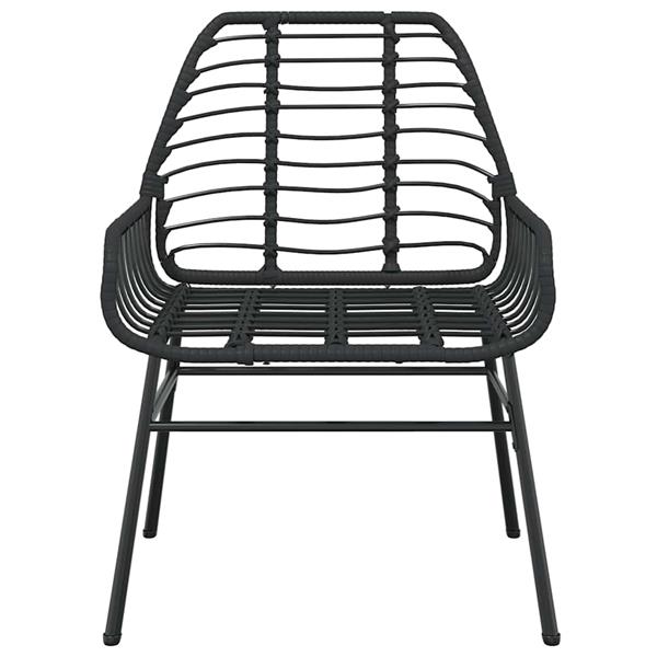 Grote foto vidaxl 7 delige tuinset poly rattan glas zwart tuin en terras tuinmeubelen