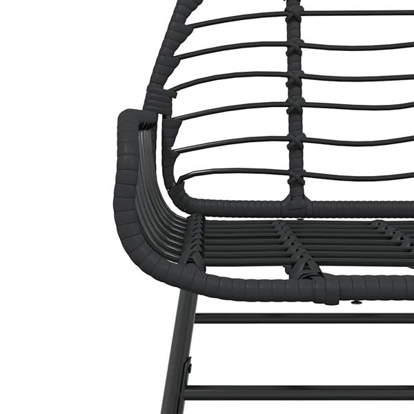 Grote foto vidaxl 7 delige tuinset poly rattan glas zwart tuin en terras tuinmeubelen
