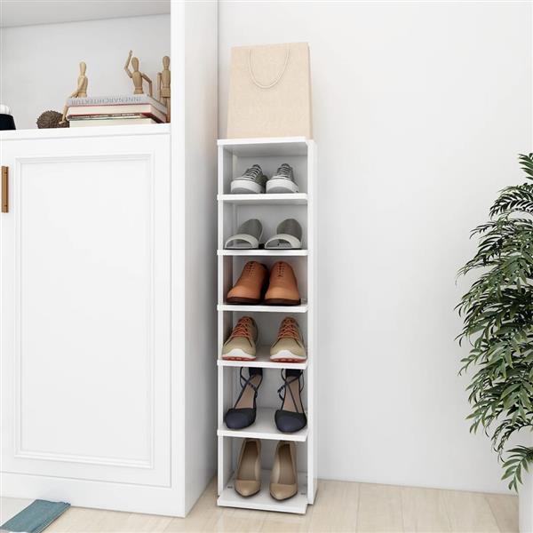Grote foto vidaxl schoenenkast 27 5x27x102 cm bewerkt hout wit huis en inrichting overige