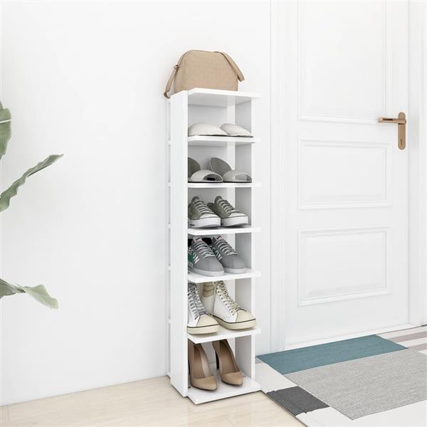 Grote foto vidaxl schoenenkast 27 5x27x102 cm bewerkt hout wit huis en inrichting overige