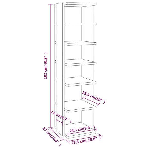 Grote foto vidaxl schoenenkast 27 5x27x102 cm bewerkt hout wit huis en inrichting overige