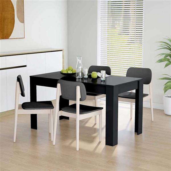 Grote foto vidaxl eettafel 140x74 5x76 cm spaanplaat zwart huis en inrichting eettafels