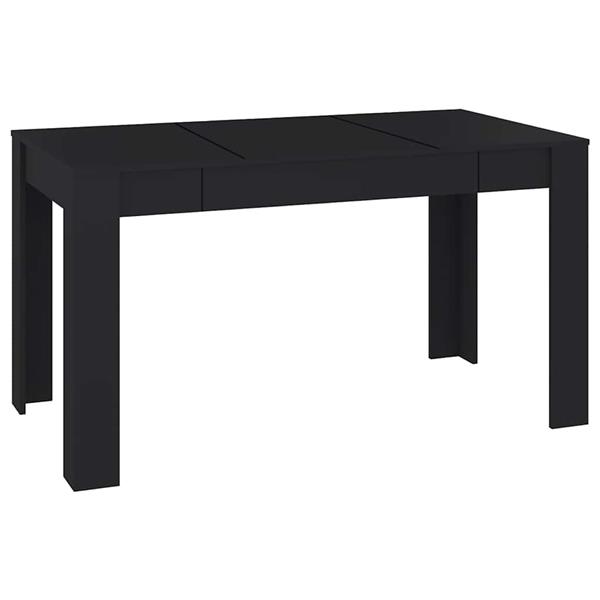 Grote foto vidaxl eettafel 140x74 5x76 cm spaanplaat zwart huis en inrichting eettafels