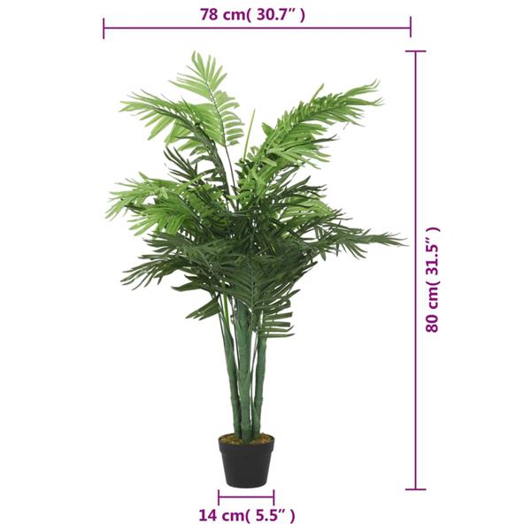 Grote foto vidaxl kunstpalmboom 18 bladeren 80 cm groen tuin en terras sierplanten