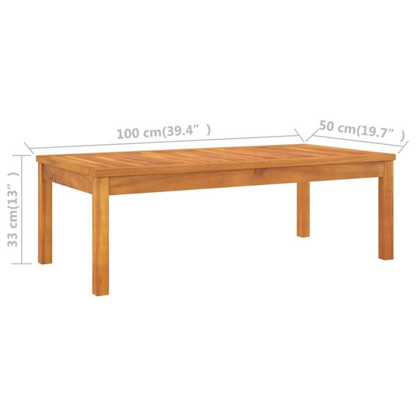 Grote foto vidaxl salontafel 100x50x33 cm massief acaciahout tuin en terras tuinmeubelen