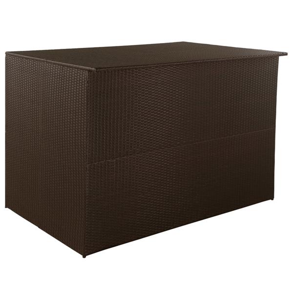 Grote foto vidaxl tuinbox 150x100x100 cm poly rattan bruin tuin en terras overige tuin en terras