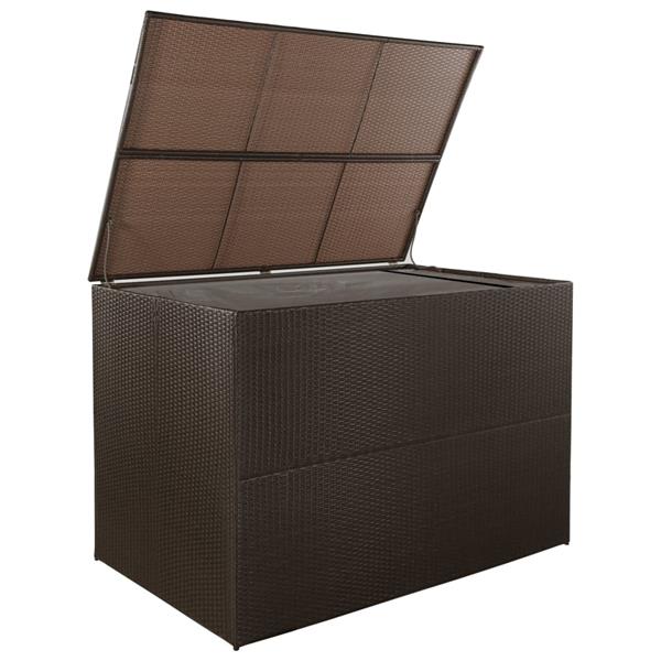 Grote foto vidaxl tuinbox 150x100x100 cm poly rattan bruin tuin en terras overige tuin en terras